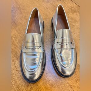 Madewell Metallic Silver Loafers